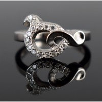 American Diamond Rhodium plated Sterling Silver Ring