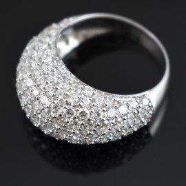 Gorgeous Pave Dome Ring, Rhodium plated over Sterling Silver