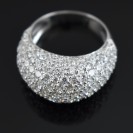 Gorgeous Pave Dome Ring, Rhodium plated over Sterling Silver