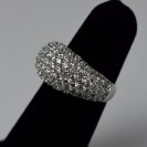 Gorgeous Pave Dome Ring, Rhodium plated over Sterling Silver
