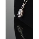 Tourmaline Maroon Cluster Pendent, Rhodium plated over sterling silver