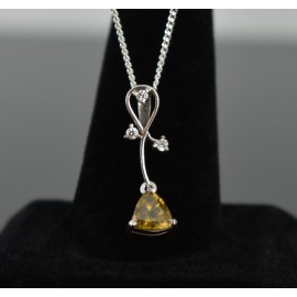 Small Sterling Silver with Rhodium Plated Pendant