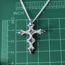 Purple White Cross Pendant