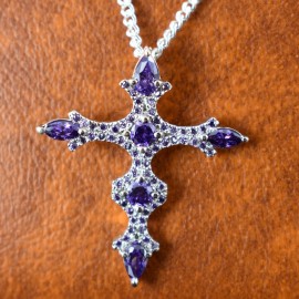 Purple Cross Pendant