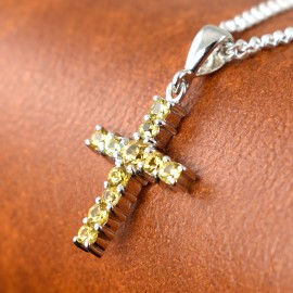 Sapphire Yellow Cross Pendant